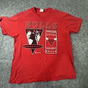 VTG Chicago Bulls T Shirt single stitch made in USA size XL Hanes Heavyweight‎